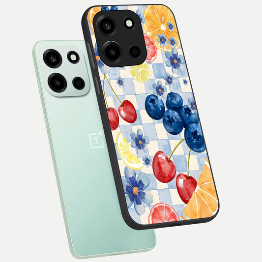  Citrus Bloom Joy phone case For Oneplus Nord 6 showing premium glass back cover with detailed artwork