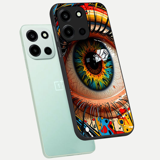 Colorful Eye phone case For Oneplus Nord 6 showing premium glass back cover with detailed artwork