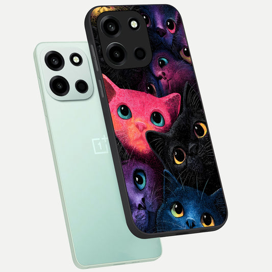  Cosmic Cats Dreams phone case For Oneplus Nord 6 showing premium glass back cover with detailed artwork
