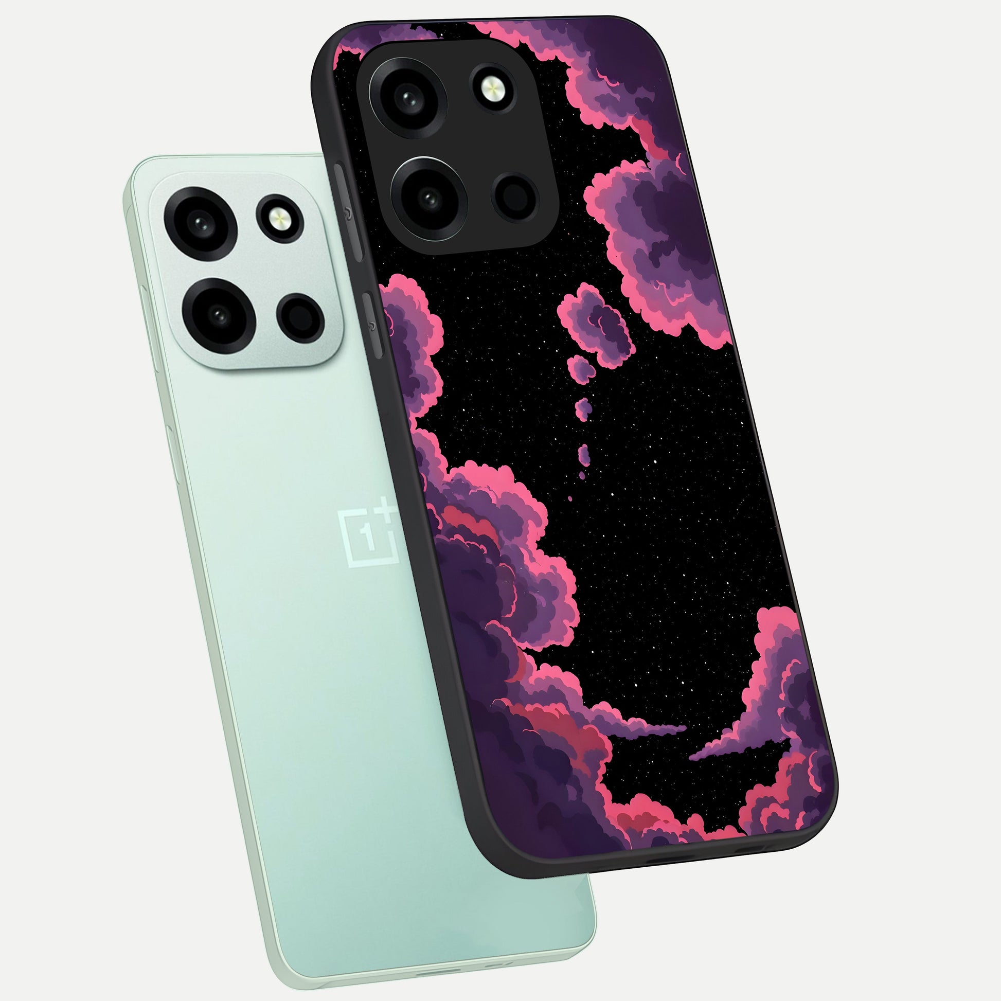  Cosmic Cloud Journey phone case For Oneplus Nord 6 showing premium glass back cover with detailed artwork