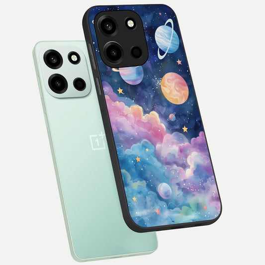  Cosmic Planet Dreams phone case For Oneplus Nord 6 showing premium glass back cover with detailed artwork