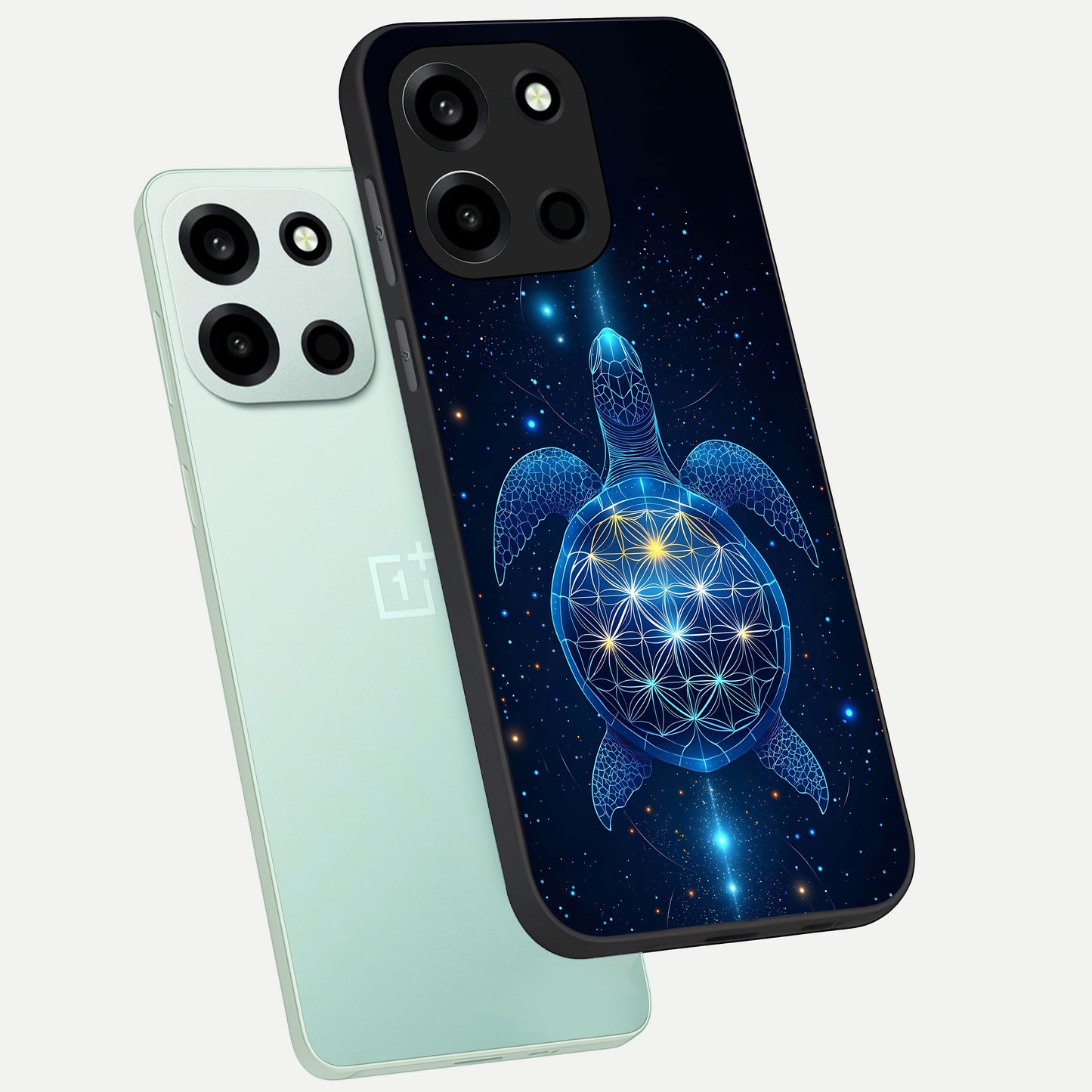 Crimson Blue Turtle phone case For Oneplus Nord 6 showing premium glass back cover with detailed artwork