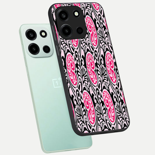  Crimson Paisley Charm phone case For Oneplus Nord 6 showing premium glass back cover with detailed artwork