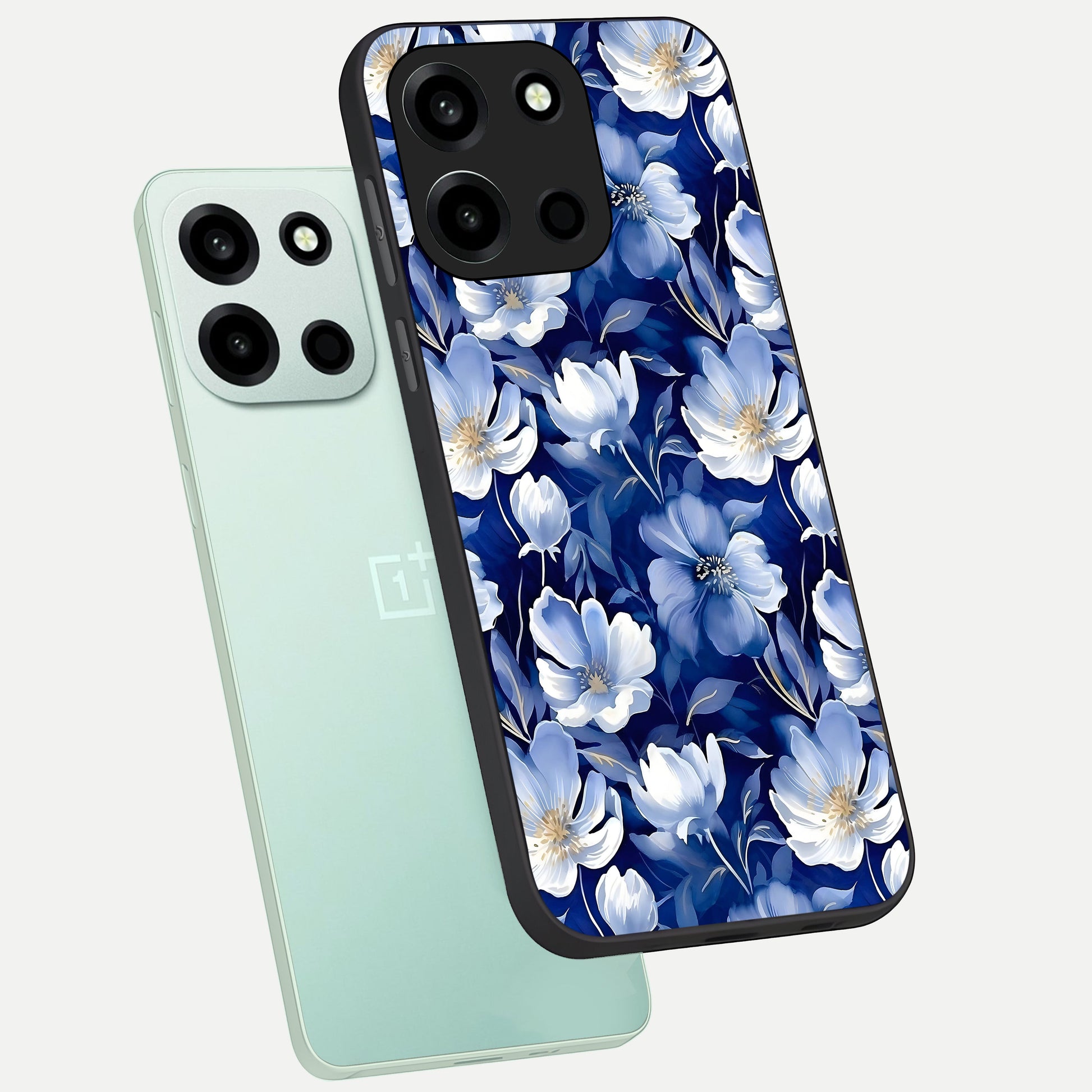  Cute Floral Patterns phone case For Oneplus Nord 6 showing premium glass back cover with detailed artwork