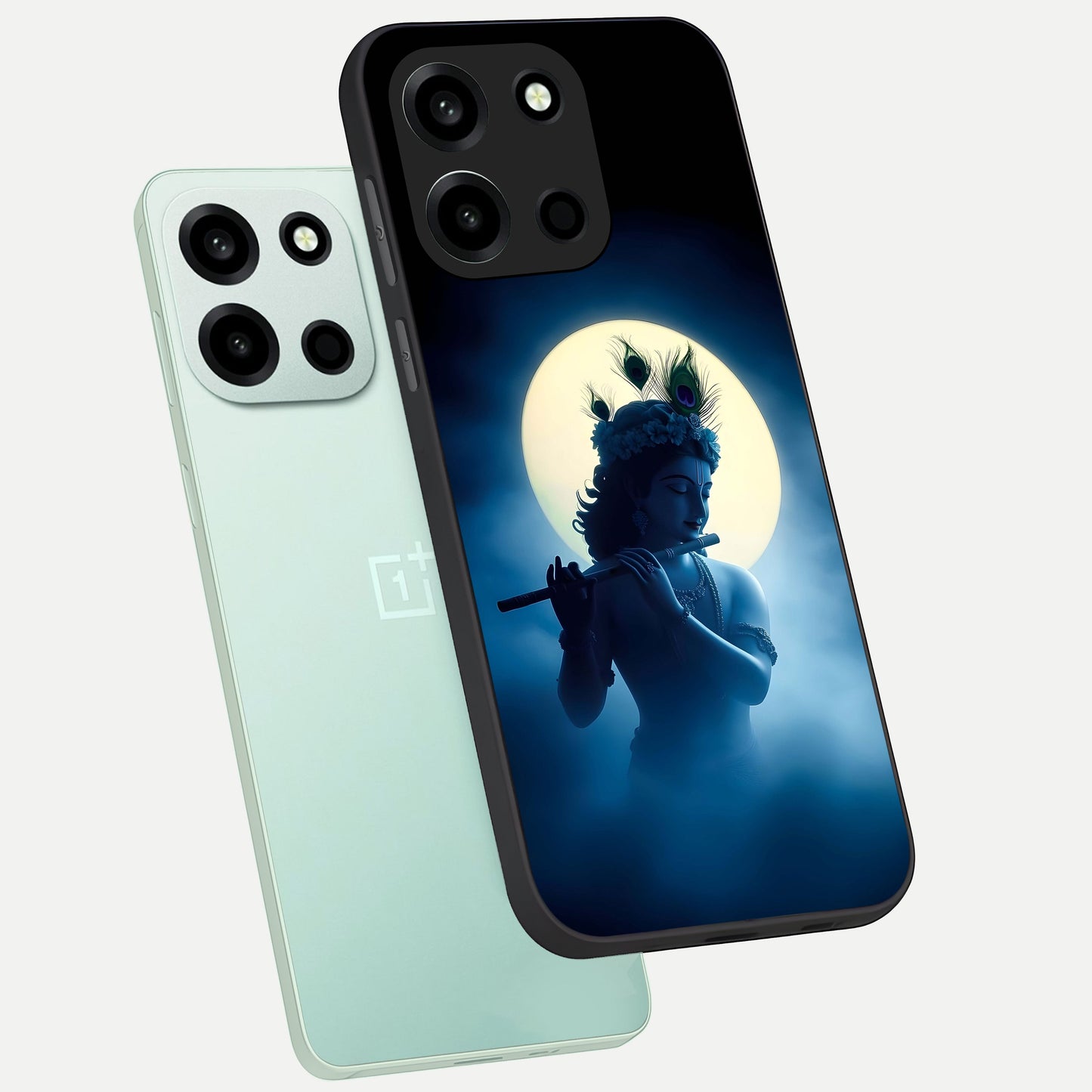  Divine Moon Flute phone case For Oneplus Nord 6 showing premium glass back cover with detailed artwork