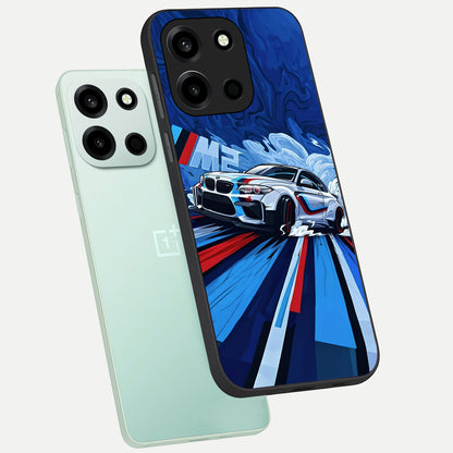  Drift Power Rush phone case For Oneplus Nord 6 showing premium glass back cover with detailed artwork