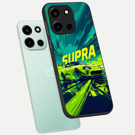  Electric Supra Thunder phone case For Oneplus Nord 6 showing premium glass back cover with detailed artwork
