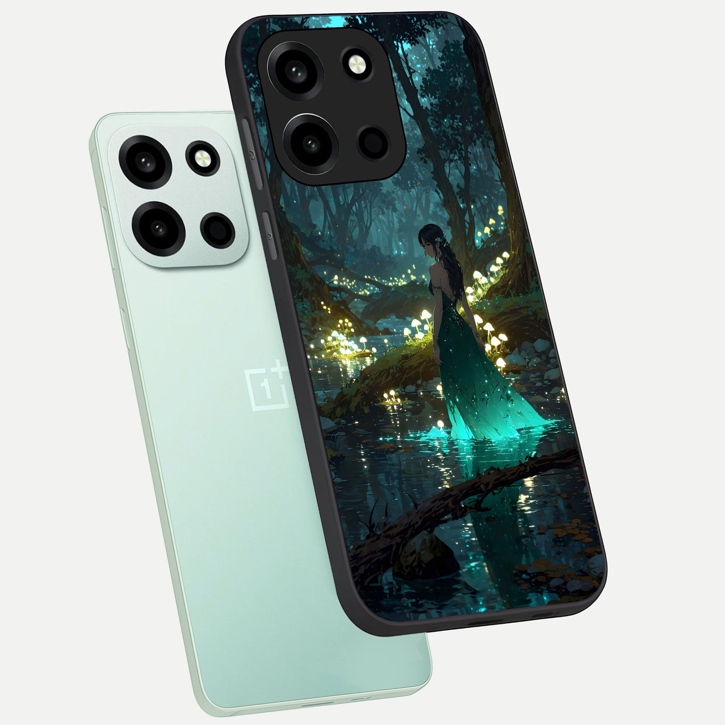  Enchanted Forest Glow phone case For Oneplus Nord 6 showing premium glass back cover with detailed artwork