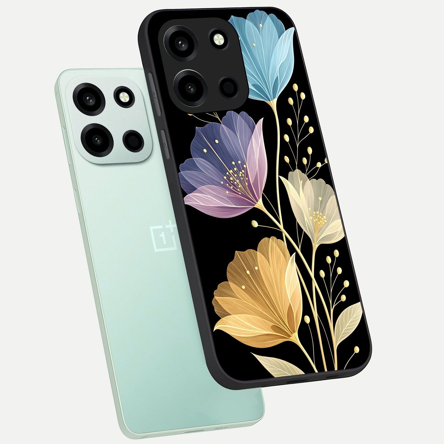  Flower Bloom Glow phone case For Oneplus Nord 6 showing premium glass back cover with detailed artwork