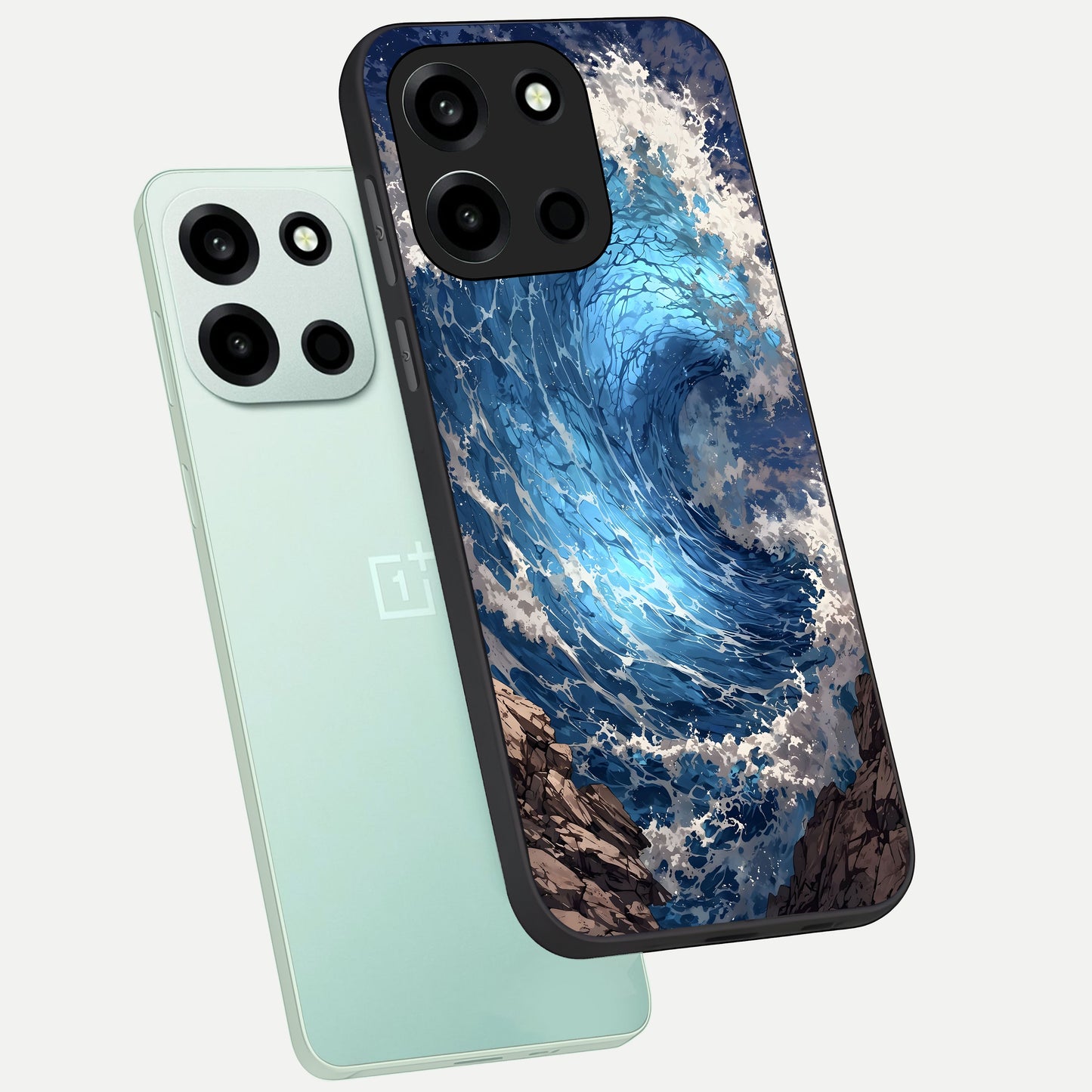  Giant Ocean Wave phone case For Oneplus Nord 6 showing premium glass back cover with detailed artwork