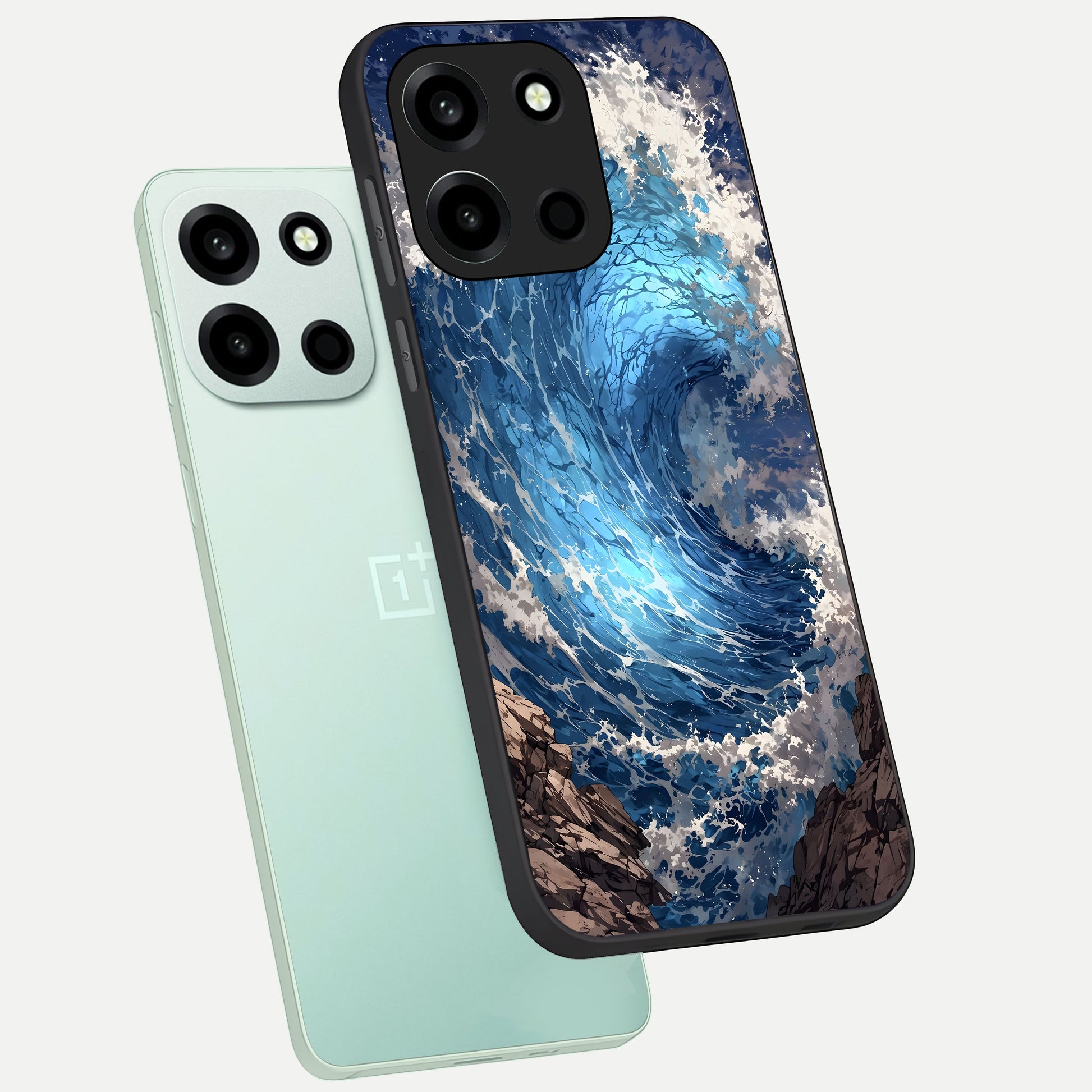  Giant Ocean Wave phone case For Oneplus Nord 6 showing premium glass back cover with detailed artwork