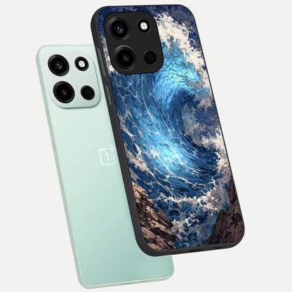  Giant Ocean Wave phone case For Oneplus Nord 6 showing premium glass back cover with detailed artwork
