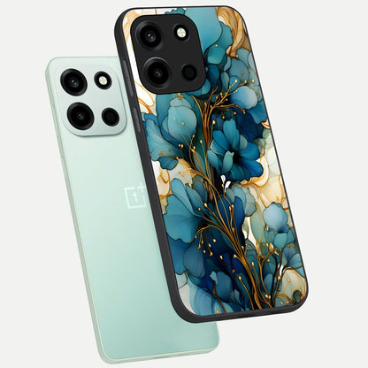  Golden Bloom Symphony phone case For Oneplus Nord 6 showing premium glass back cover with detailed artwork