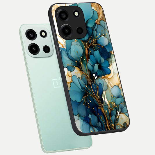  Golden Bloom Symphony phone case For Oneplus Nord 6 showing premium glass back cover with detailed artwork