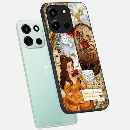  Golden Dream Belle phone case For Oneplus Nord 6 showing premium glass back cover with detailed artwork