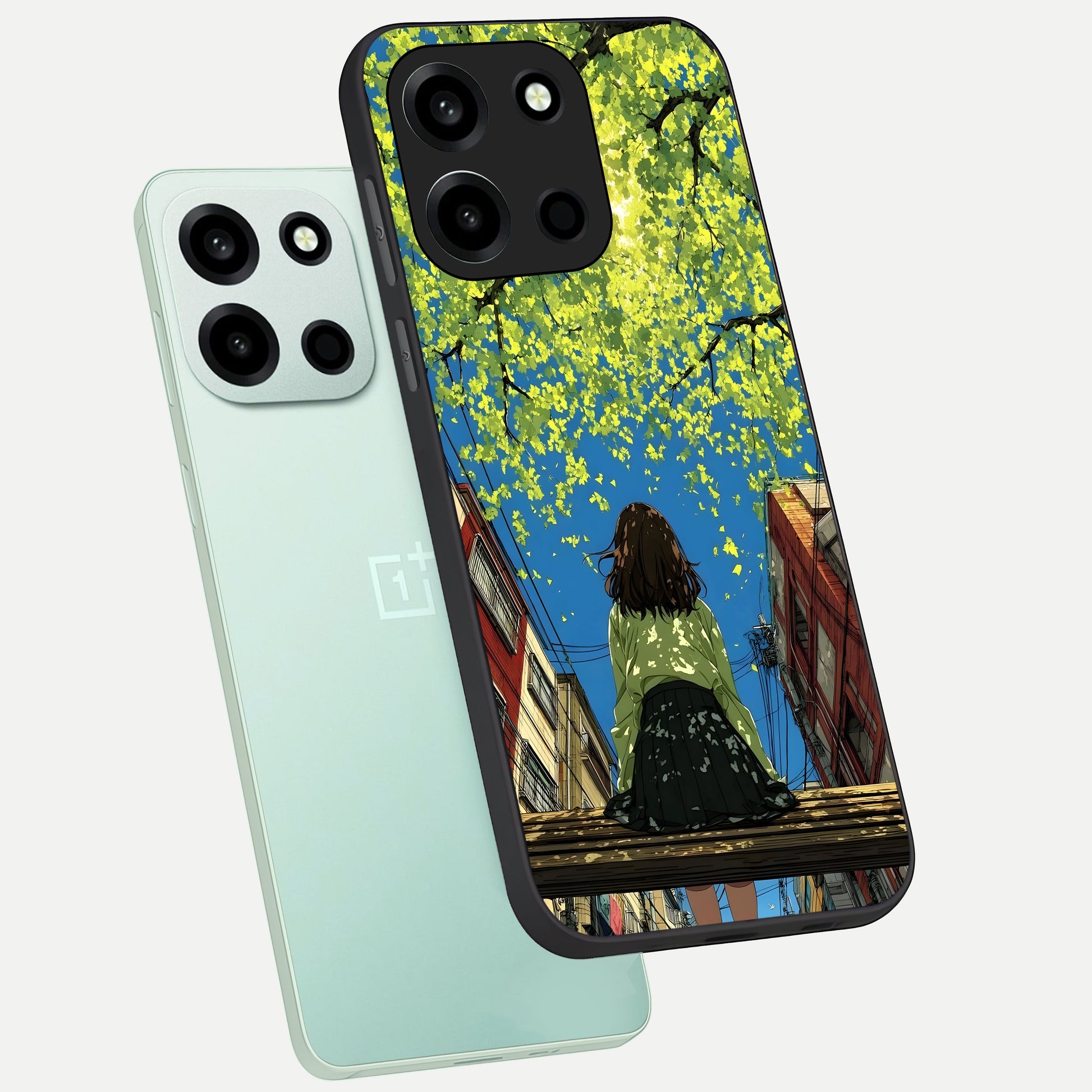  Golden Leaves Glow phone case For Oneplus Nord 6 showing premium glass back cover with detailed artwork