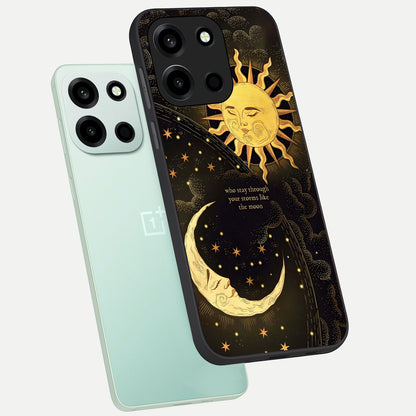  Golden Lunar Love phone case For Oneplus Nord 6 showing premium glass back cover with detailed artwork