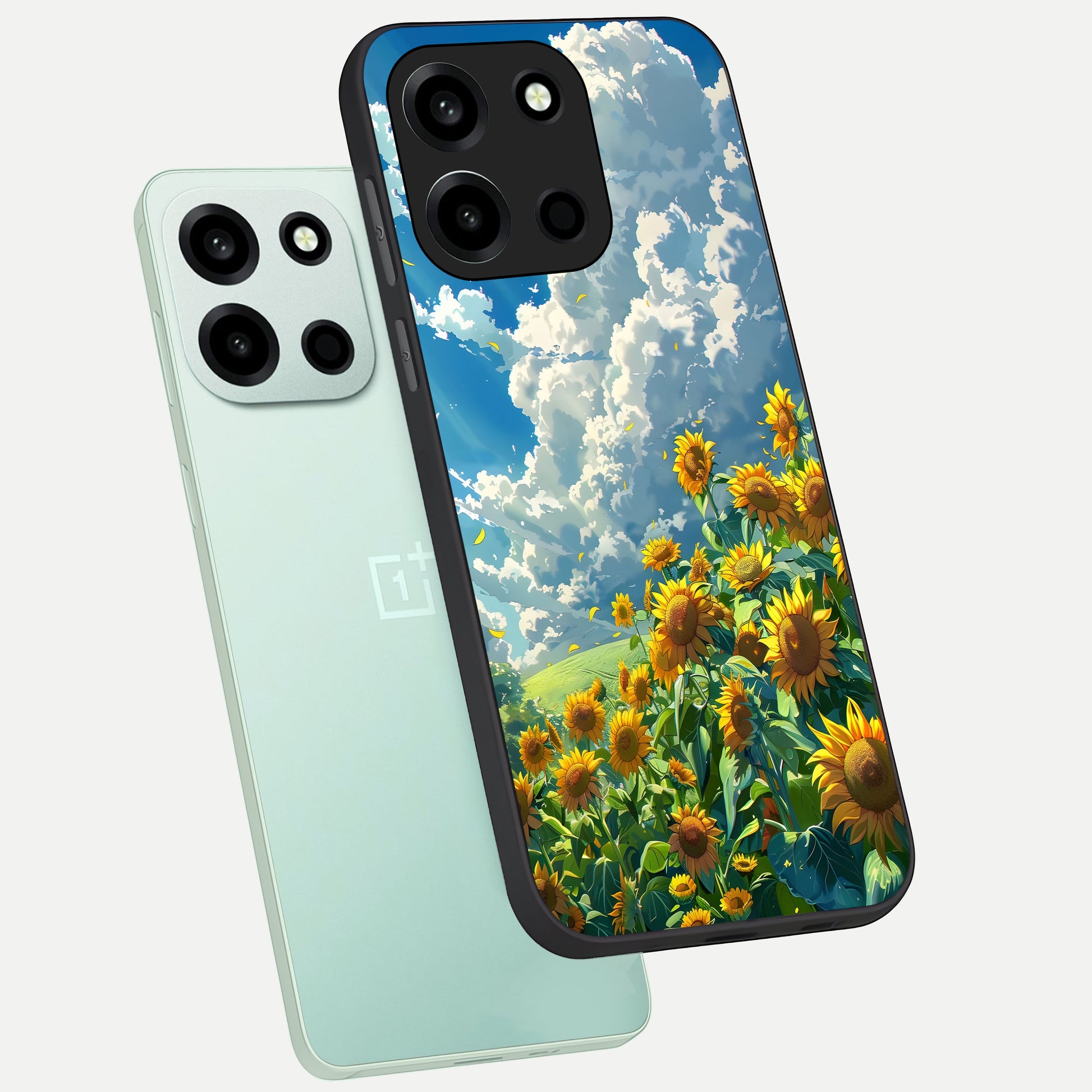  Golden Sun Glory phone case For Oneplus Nord 6 showing premium glass back cover with detailed artwork