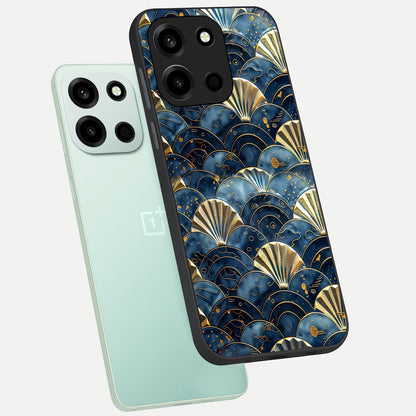  Golden Wave Luxe phone case For Oneplus Nord 6 showing premium glass back cover with detailed artwork