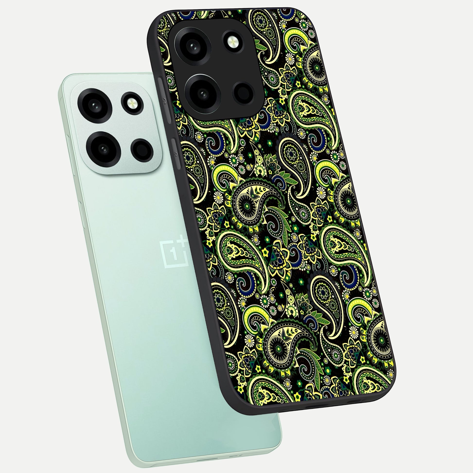  Green Lemon phone case For Oneplus Nord 6 showing premium glass back cover with detailed artwork