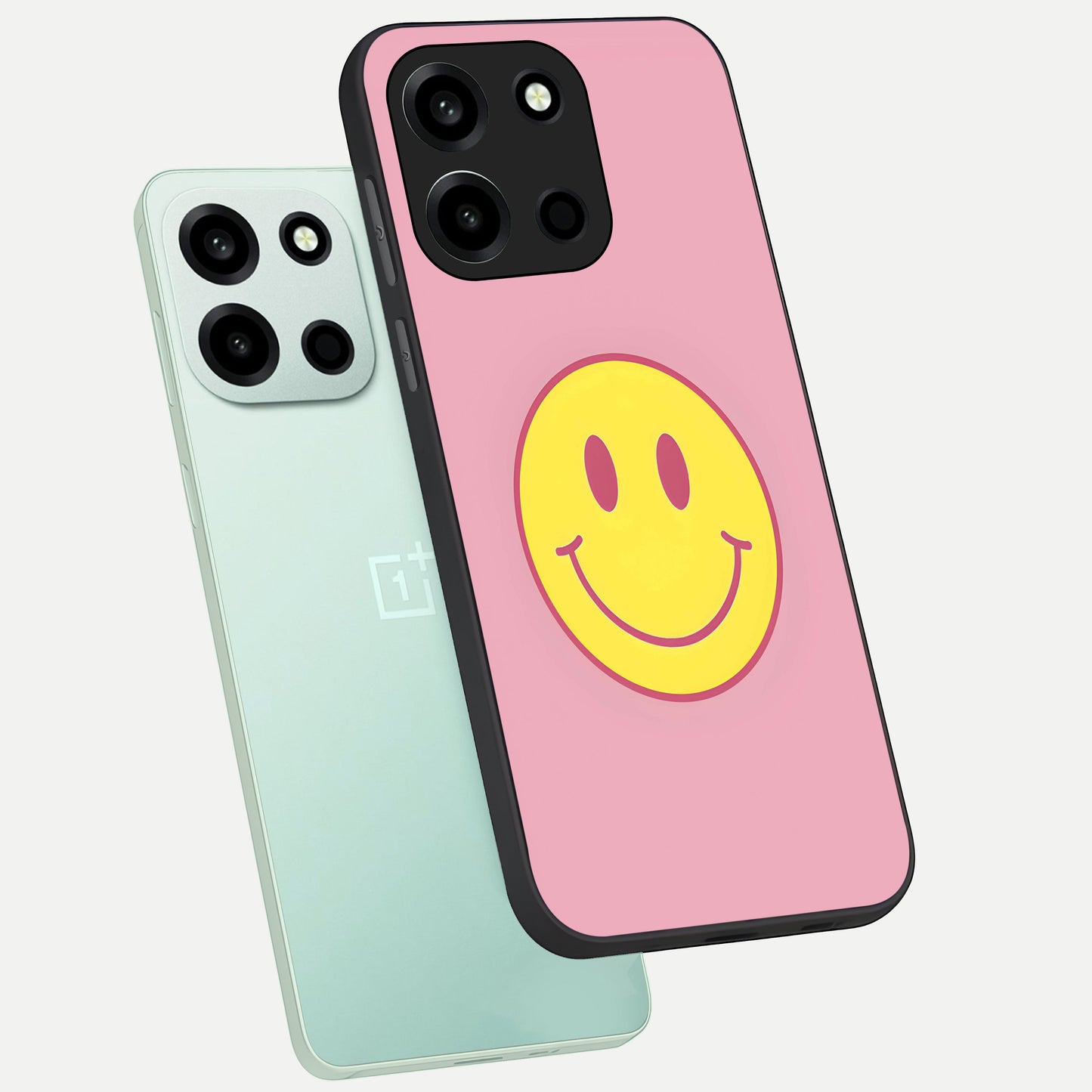  Happy Pink Mood phone case For Oneplus Nord 6 showing premium glass back cover with detailed artwork