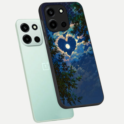 Heart With Moon Sky phone case For Oneplus Nord 6 showing premium glass back cover with detailed artwork