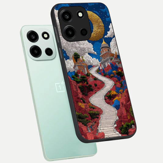  Heavenly Moon Path phone case For Oneplus Nord 6 showing premium glass back cover with detailed artwork
