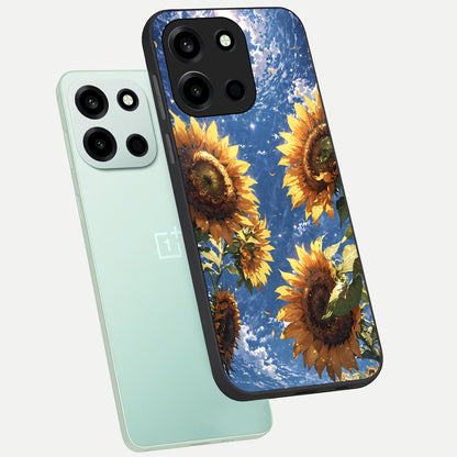  Heavenly Sunflower Rise phone case For Oneplus Nord 6 showing premium glass back cover with detailed artwork