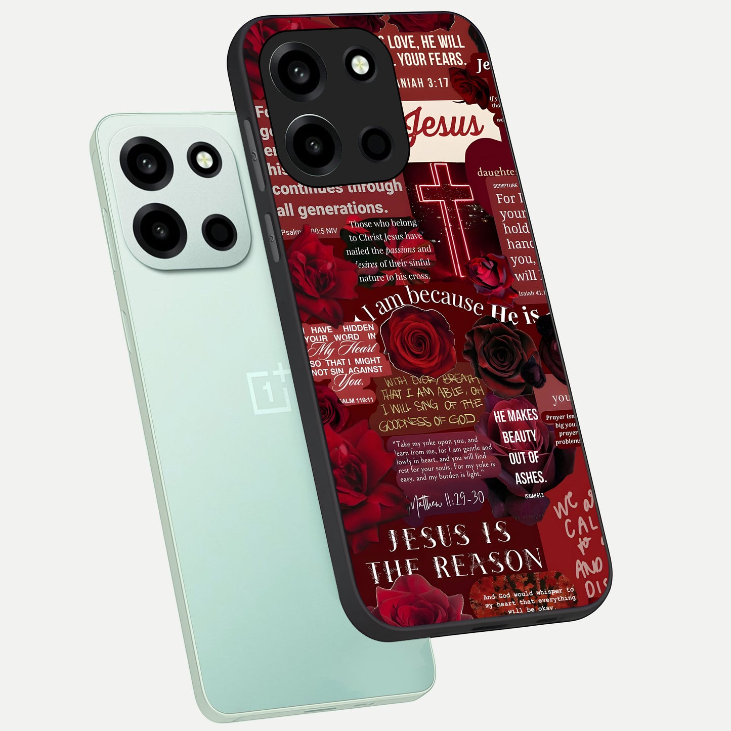  Jesus Love Heals phone case For Oneplus Nord 6 showing premium glass back cover with detailed artwork