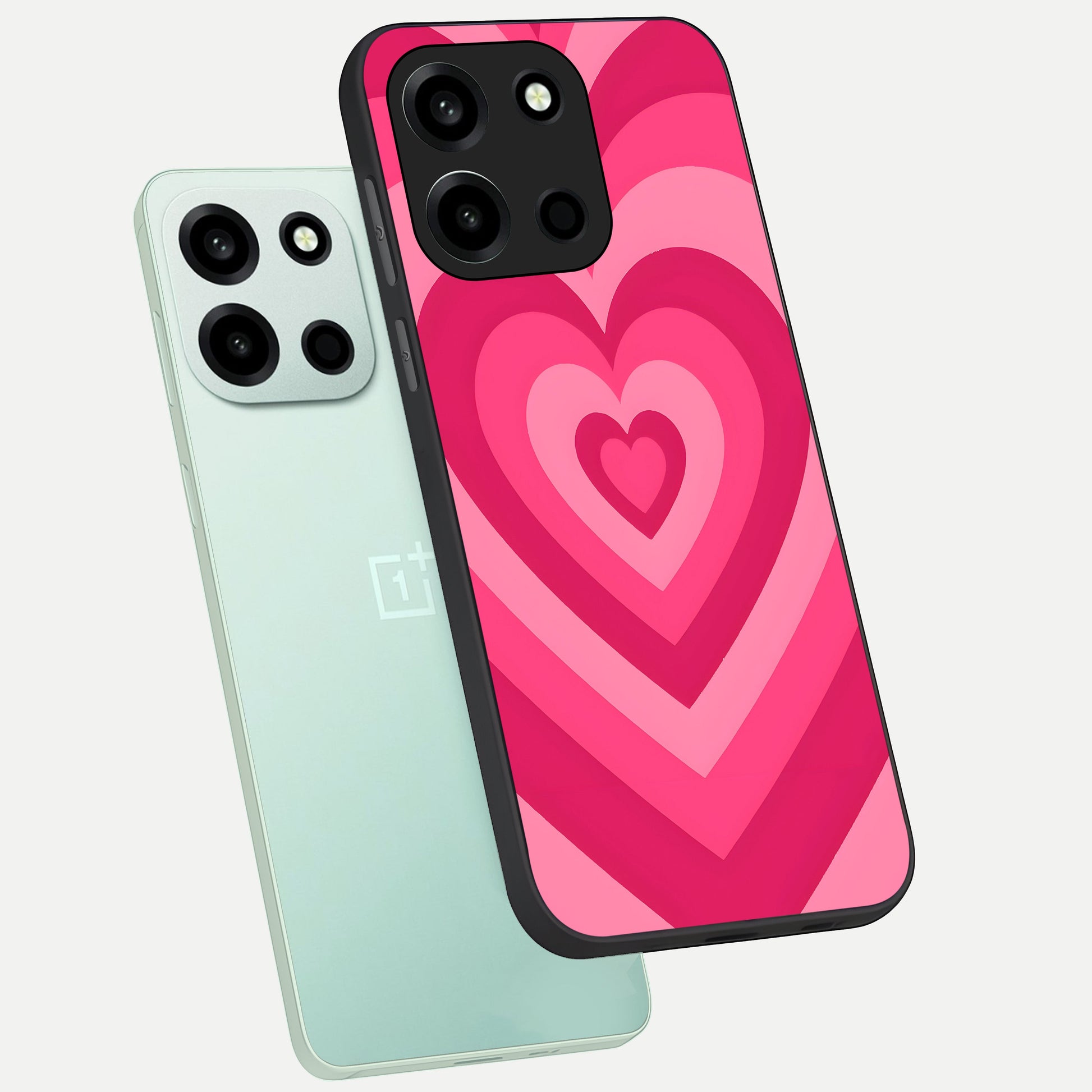  Layered Love Hearts phone case For Oneplus Nord 6 showing premium glass back cover with detailed artwork
