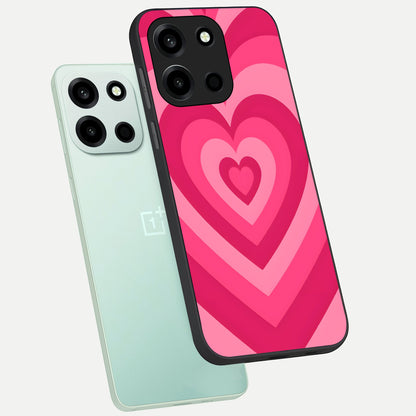  Layered Love Hearts phone case For Oneplus Nord 6 showing premium glass back cover with detailed artwork