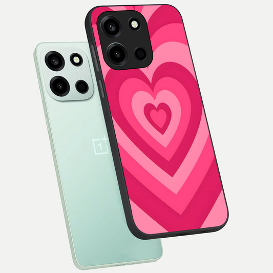  Layered Love Hearts phone case For Oneplus Nord 6 showing premium glass back cover with detailed artwork