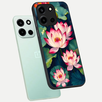  Lotus Dream Serenity phone case For Oneplus Nord 6 showing premium glass back cover with detailed artwork