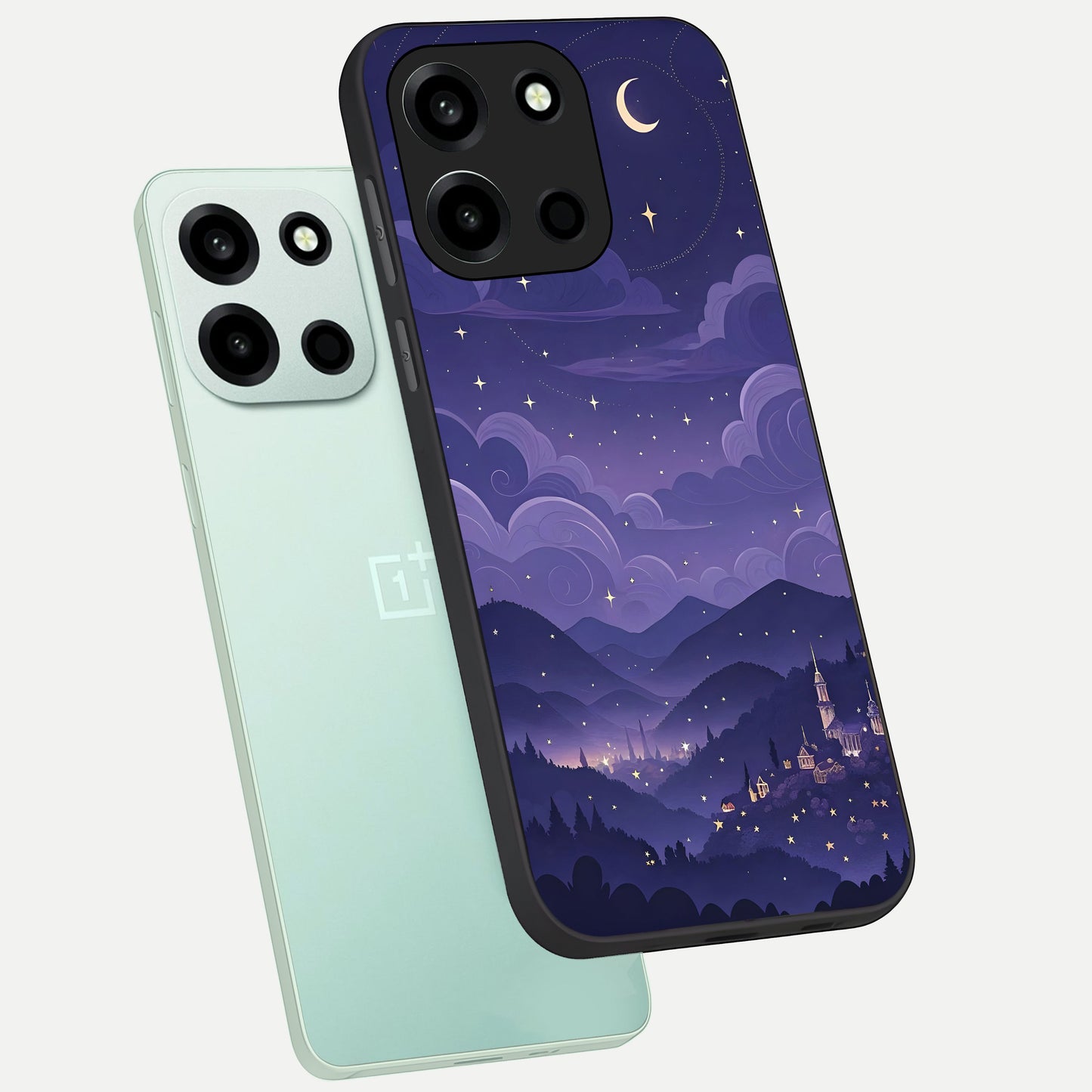  Minimal Night View phone case For Oneplus Nord 6 showing premium glass back cover with detailed artwork