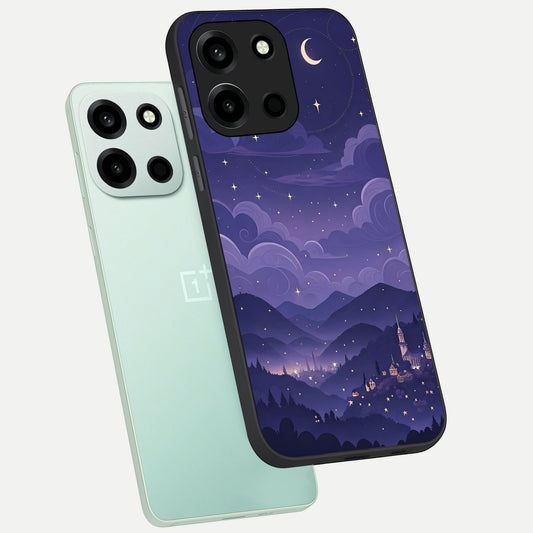  Minimal Night View phone case For Oneplus Nord 6 showing premium glass back cover with detailed artwork
