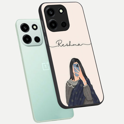  Mirror Mood Muse With Custom Name phone case For Oneplus Nord 6 showing premium glass back cover with detailed artwork