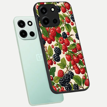  Mixed Berry Collage phone case For Oneplus Nord 6 showing premium glass back cover with detailed artwork