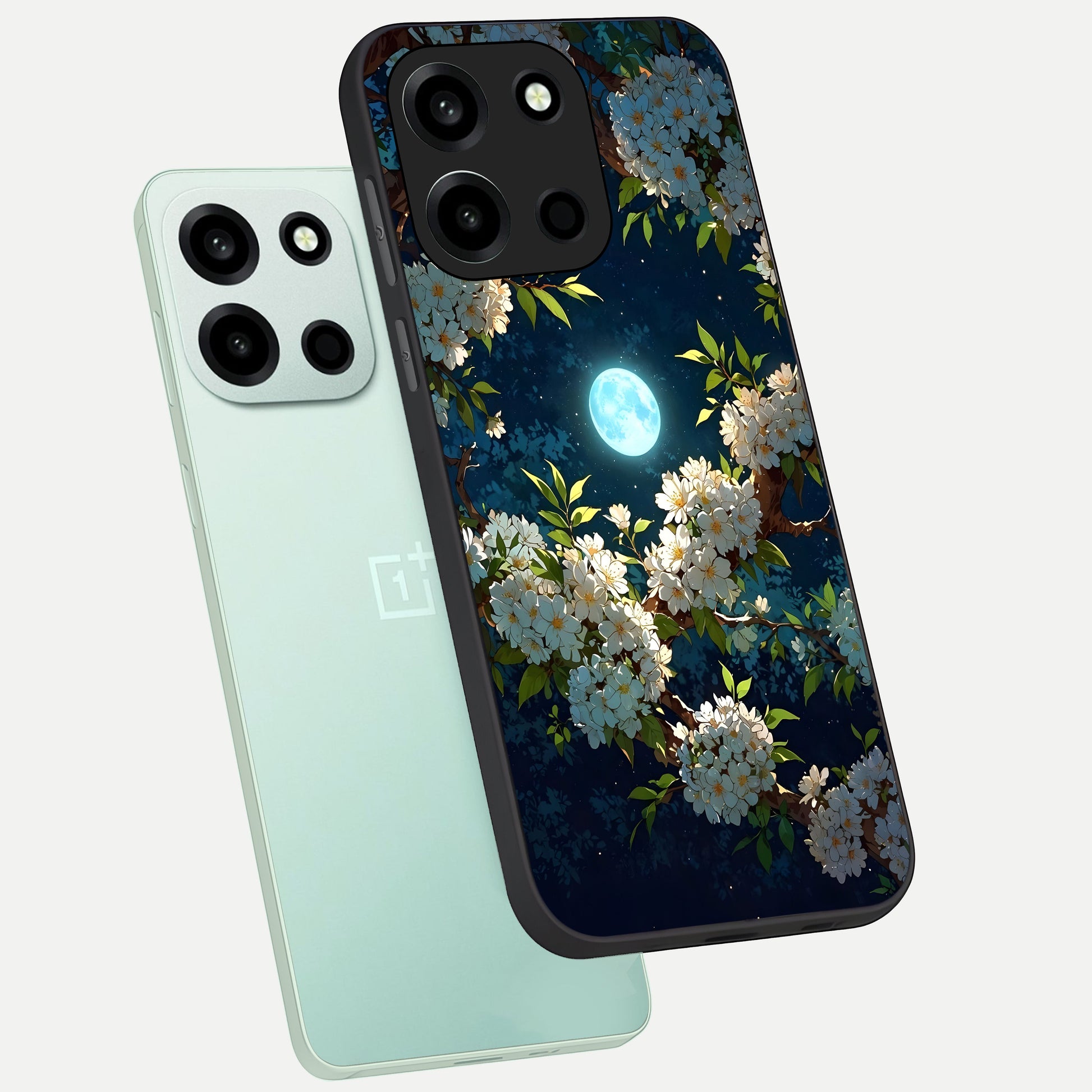  Moonlit Blossom Dream phone case For Oneplus Nord 6 showing premium glass back cover with detailed artwork