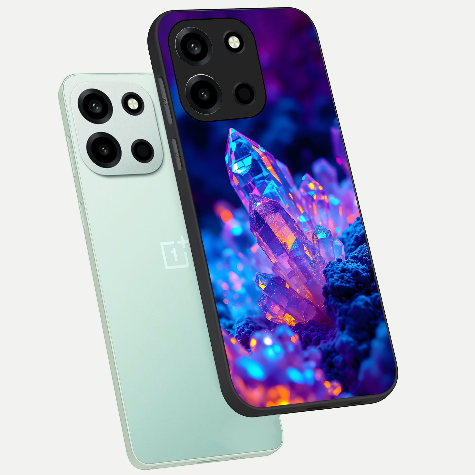  Neon Aura Shards phone case For Oneplus Nord 6 showing premium glass back cover with detailed artwork
