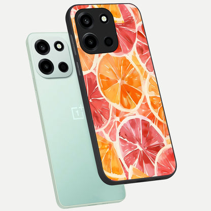  Orange Fruits Pattern phone case For Oneplus Nord 6 showing premium glass back cover with detailed artwork