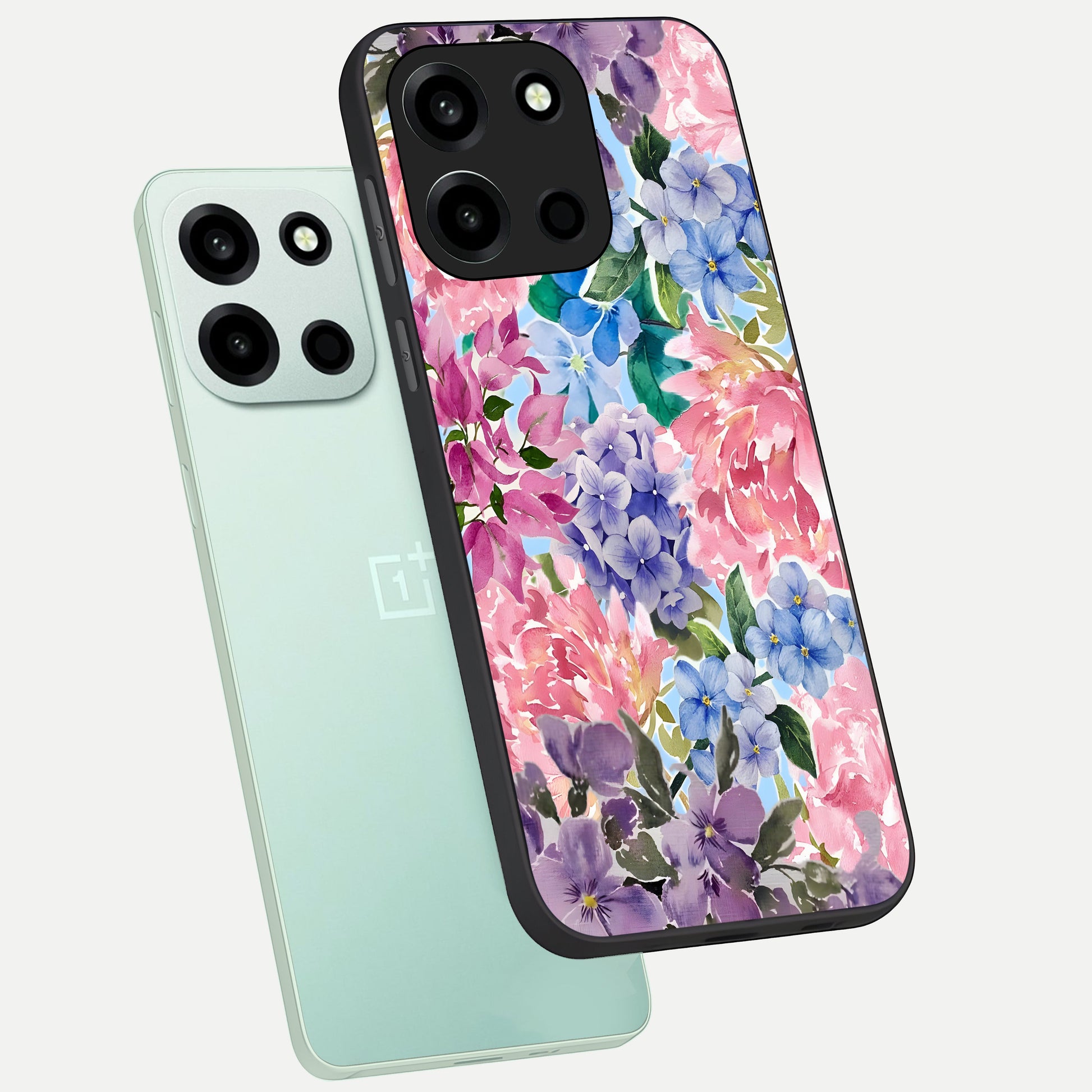  Pastel Floral Mix phone case For Oneplus Nord 6 showing premium glass back cover with detailed artwork