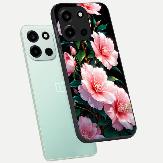  Peach Flower phone case For Oneplus Nord 6 showing premium glass back cover with detailed artwork