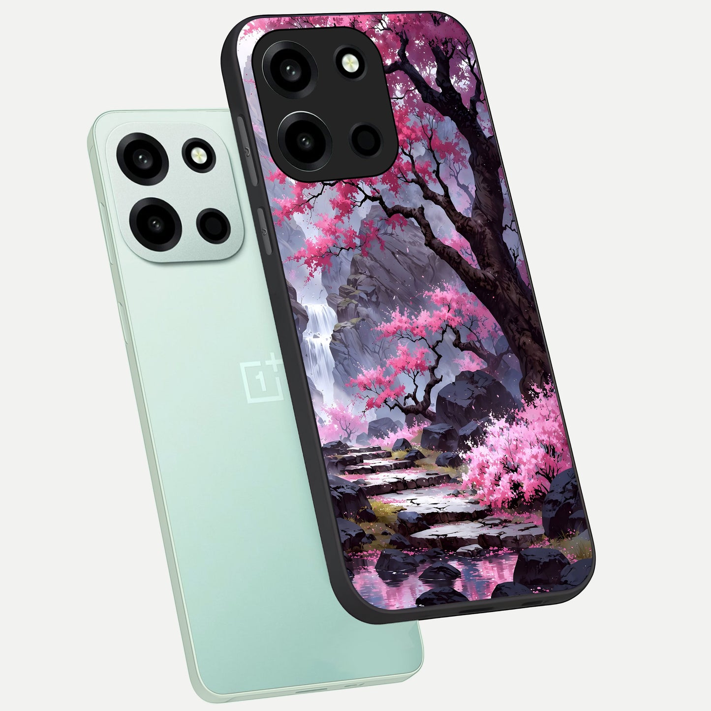  Pink Sunflower Glow phone case For Oneplus Nord 6 showing premium glass back cover with detailed artwork