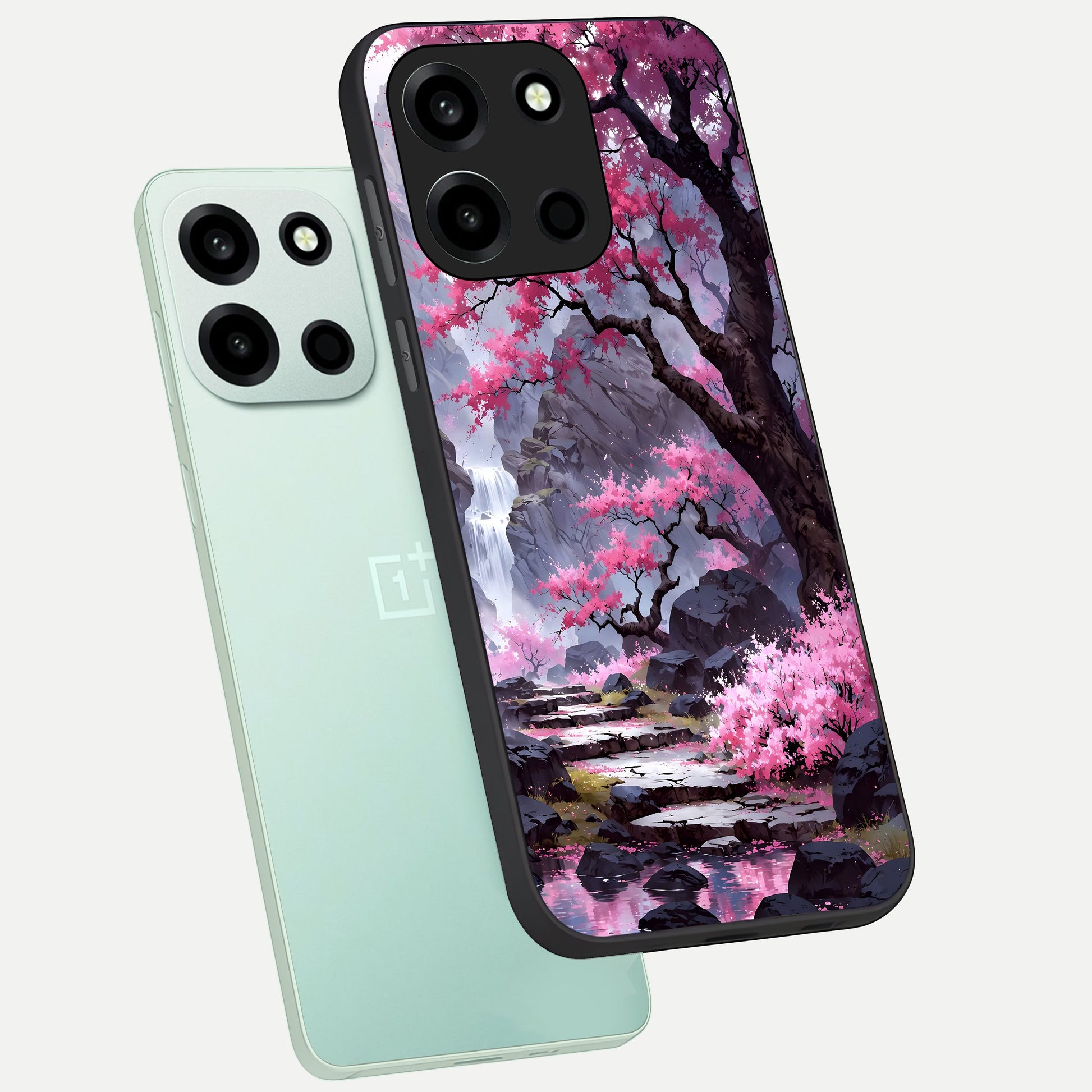  Pink Sunflower Glow phone case For Oneplus Nord 6 showing premium glass back cover with detailed artwork