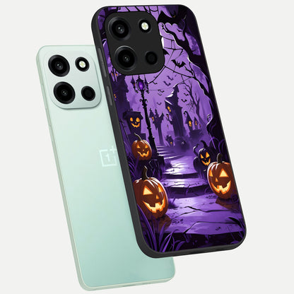  Pumpkin Patch Halloween phone case For Oneplus Nord 6 showing premium glass back cover with detailed artwork