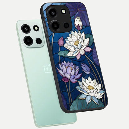  Purple Lotus Stained phone case For Oneplus Nord 6 showing premium glass back cover with detailed artwork