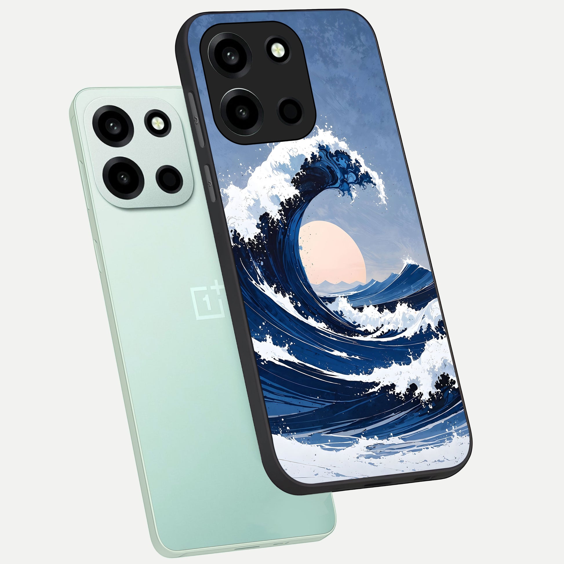  Rising Tide Power phone case For Oneplus Nord 6 showing premium glass back cover with detailed artwork