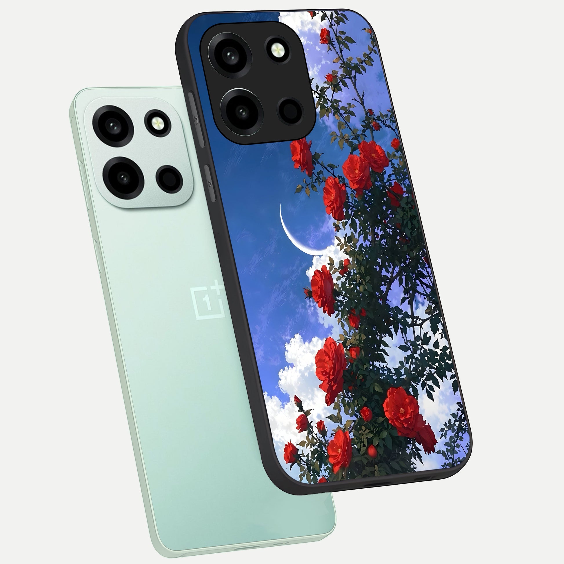 Rose Drift Flowers phone case For Oneplus Nord 6 showing premium glass back cover with detailed artwork