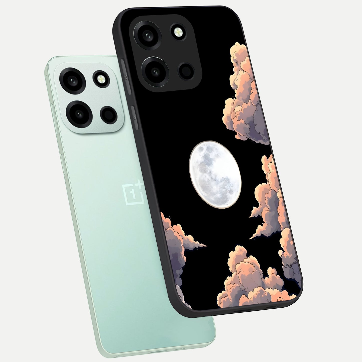  Shade Cloud Moon phone case For Oneplus Nord 6 showing premium glass back cover with detailed artwork