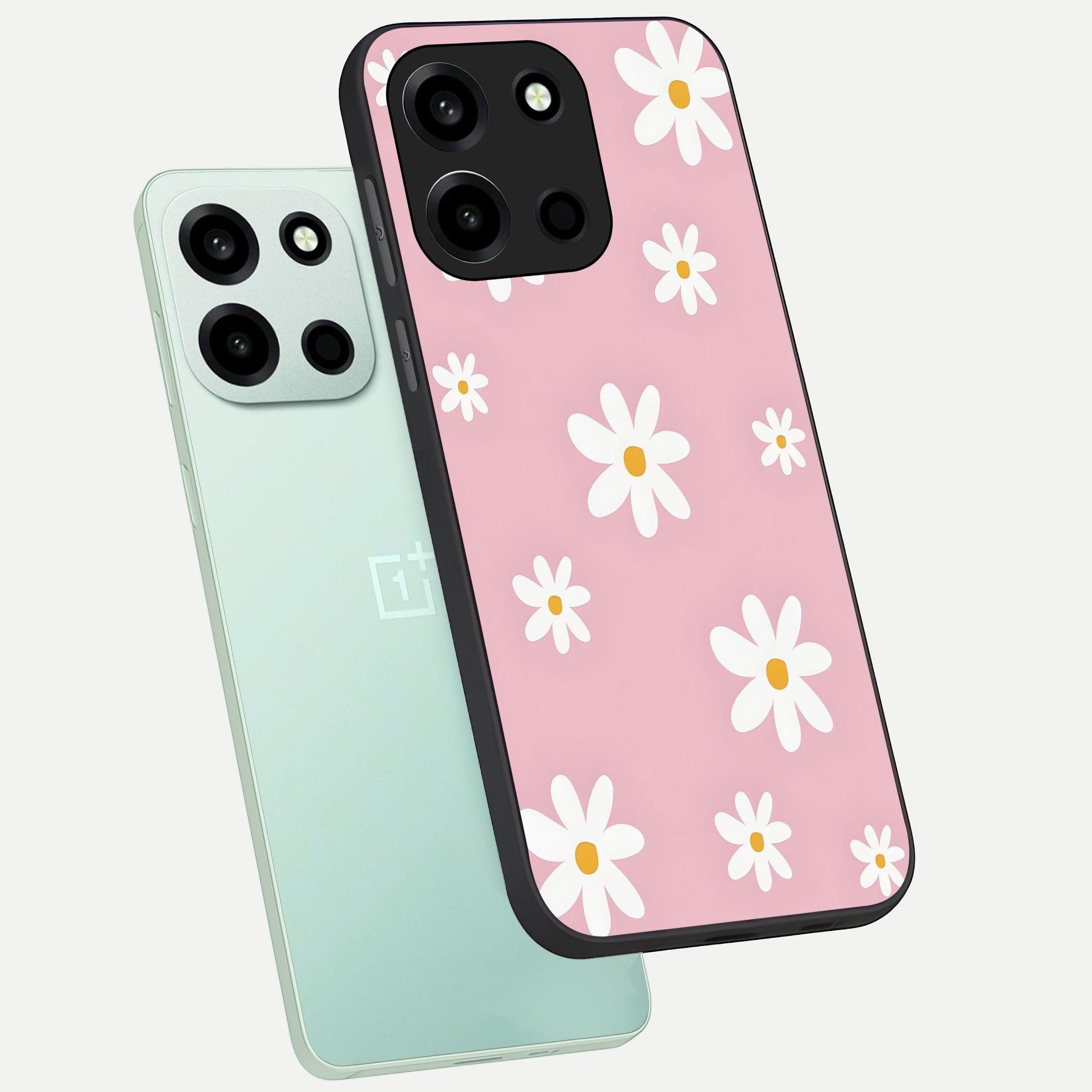  Soft Daisy Bliss phone case For Oneplus Nord 6 showing premium glass back cover with detailed artwork